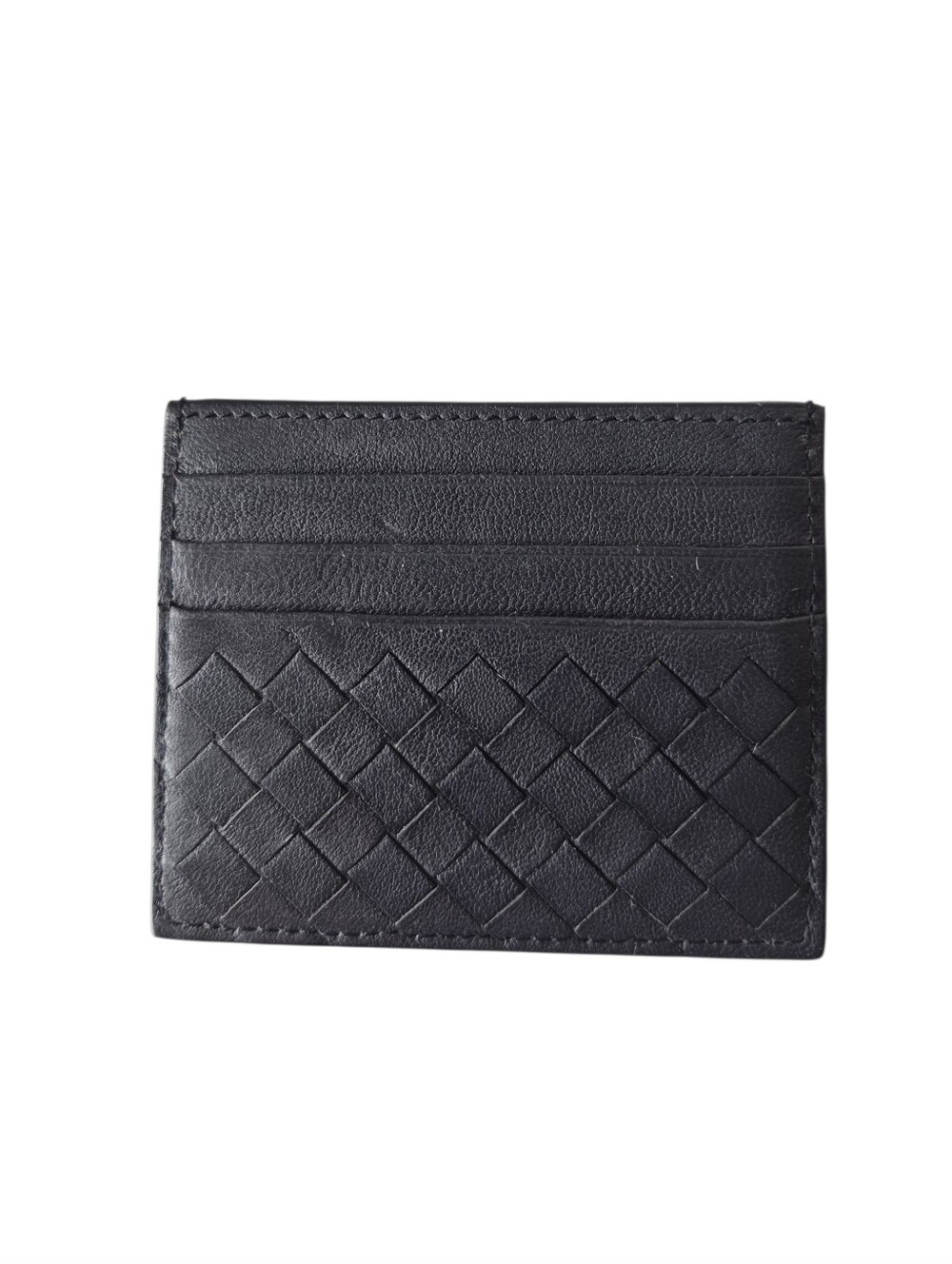 Bottega Veneta Intrecciato Black Leather Card Case